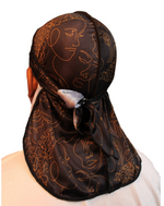 Black Satin Figurative Durag